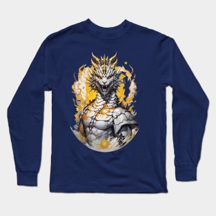 Japanese white Dragon Design for tshirt white dragon design T-shirt Long Sleeve T-Shirt